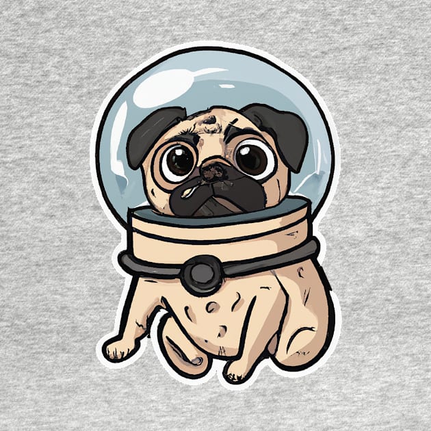 Astronaut Pug Dog Lover Puppy Retro by BetterManufaktur